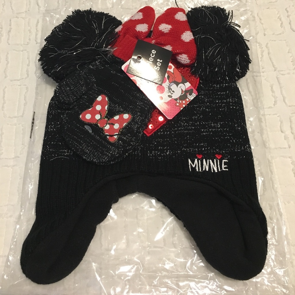 Minnie Mouse Hat and Mittens Set